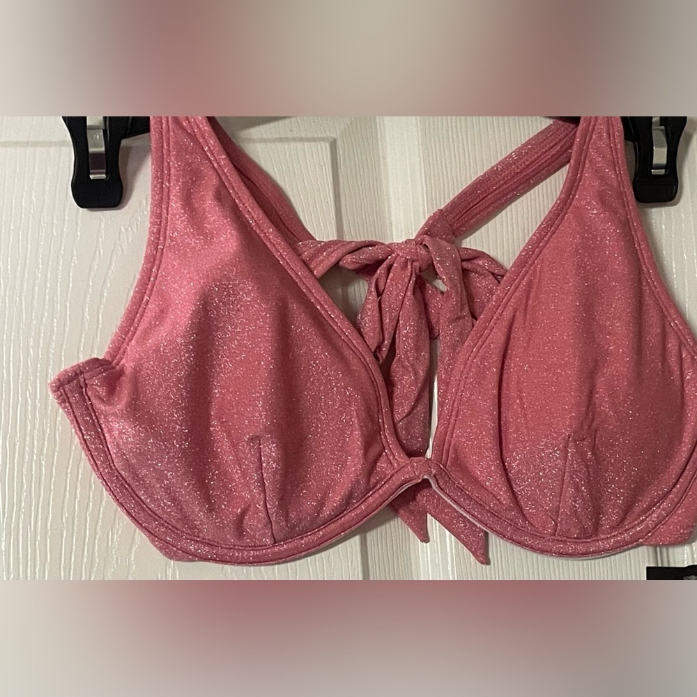 Sparkling Pink Bikini top‎ and bottoms! NWT!